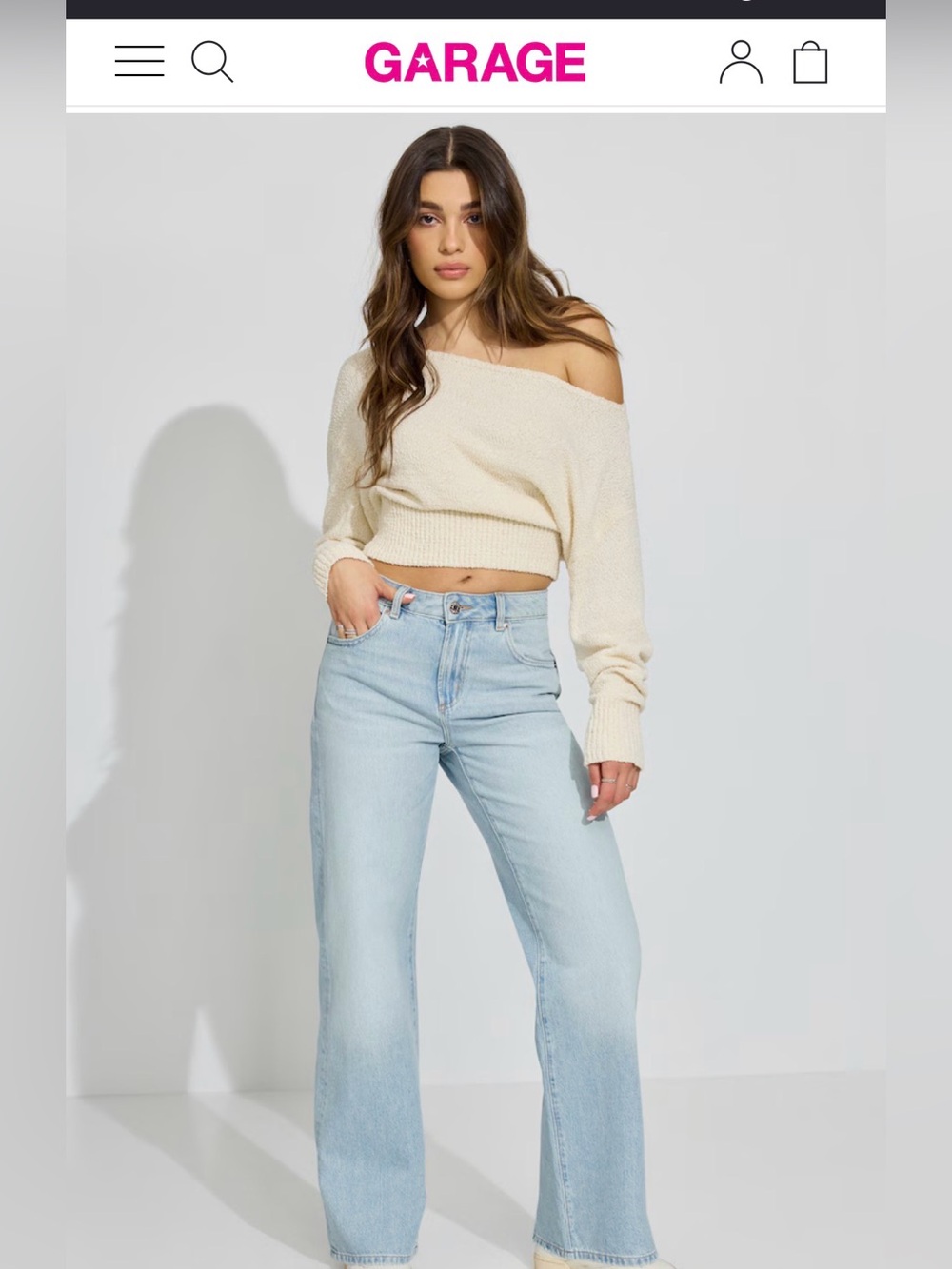 Garage Idalia Blue Light Wash High-Rise Wide Leg Jeans